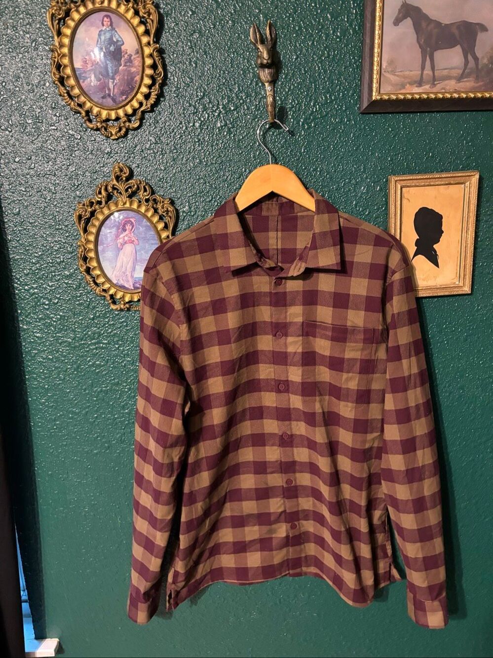 Lululemon Masons Peak Flannel Shirt Men's Large L Brown Red Long Sleeve Pocket